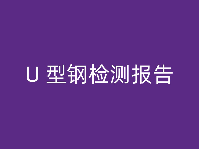 U 型鋼檢測報告