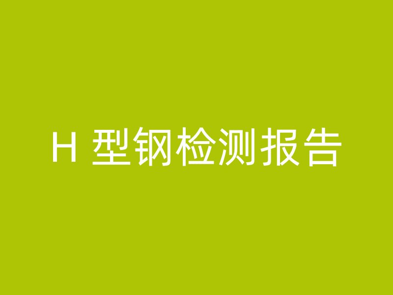 H 型鋼檢測報告